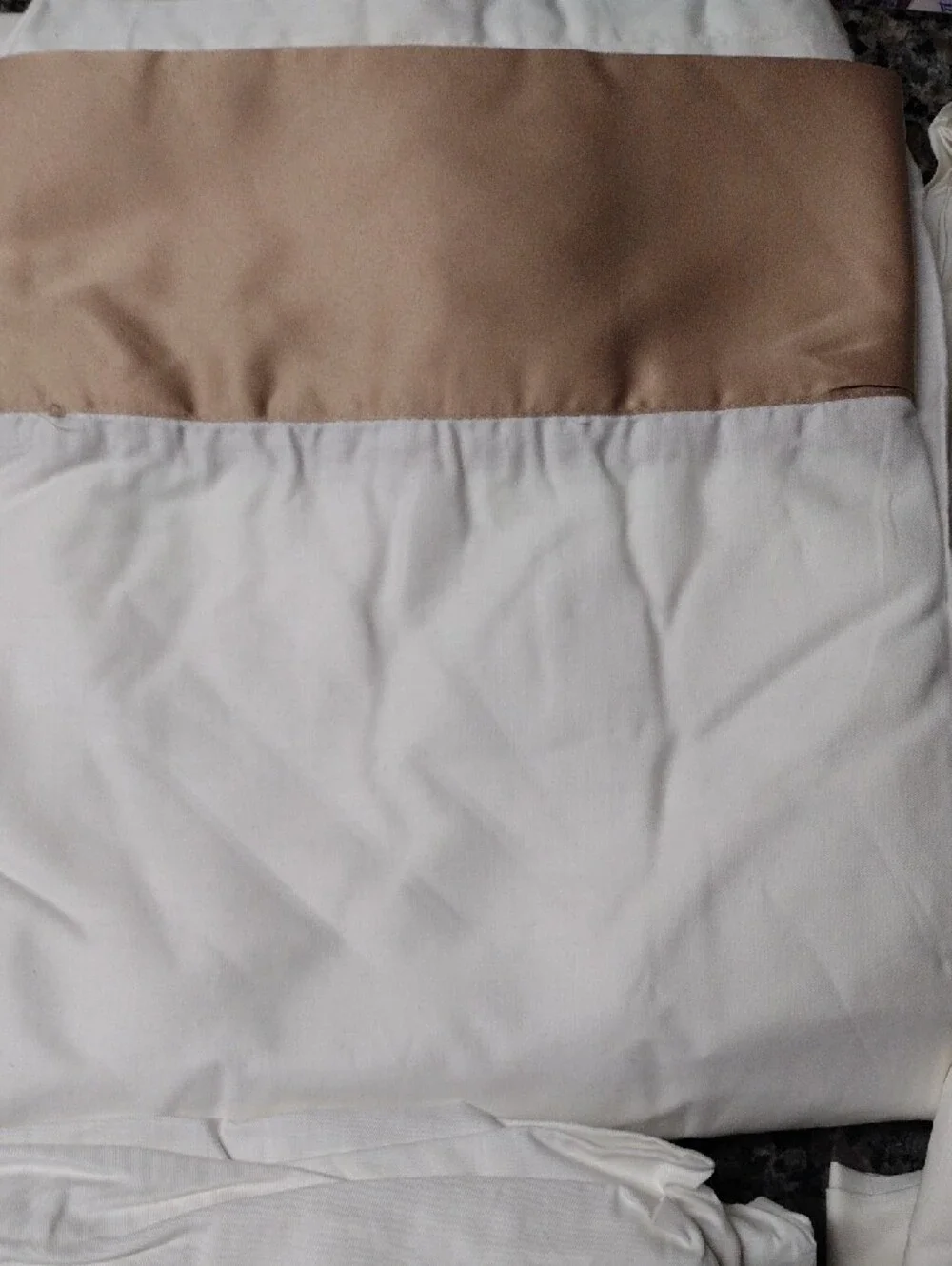 KIng 6 piece sheet set 100% cotton Cream colored New flat, fitted 4 pillowcases